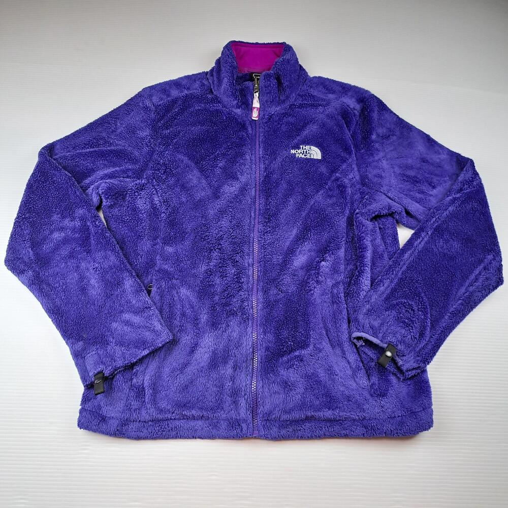 The North Face Jacket Womens Large Purple Fuzzy Fleece Full Zip Outdoor Hiking